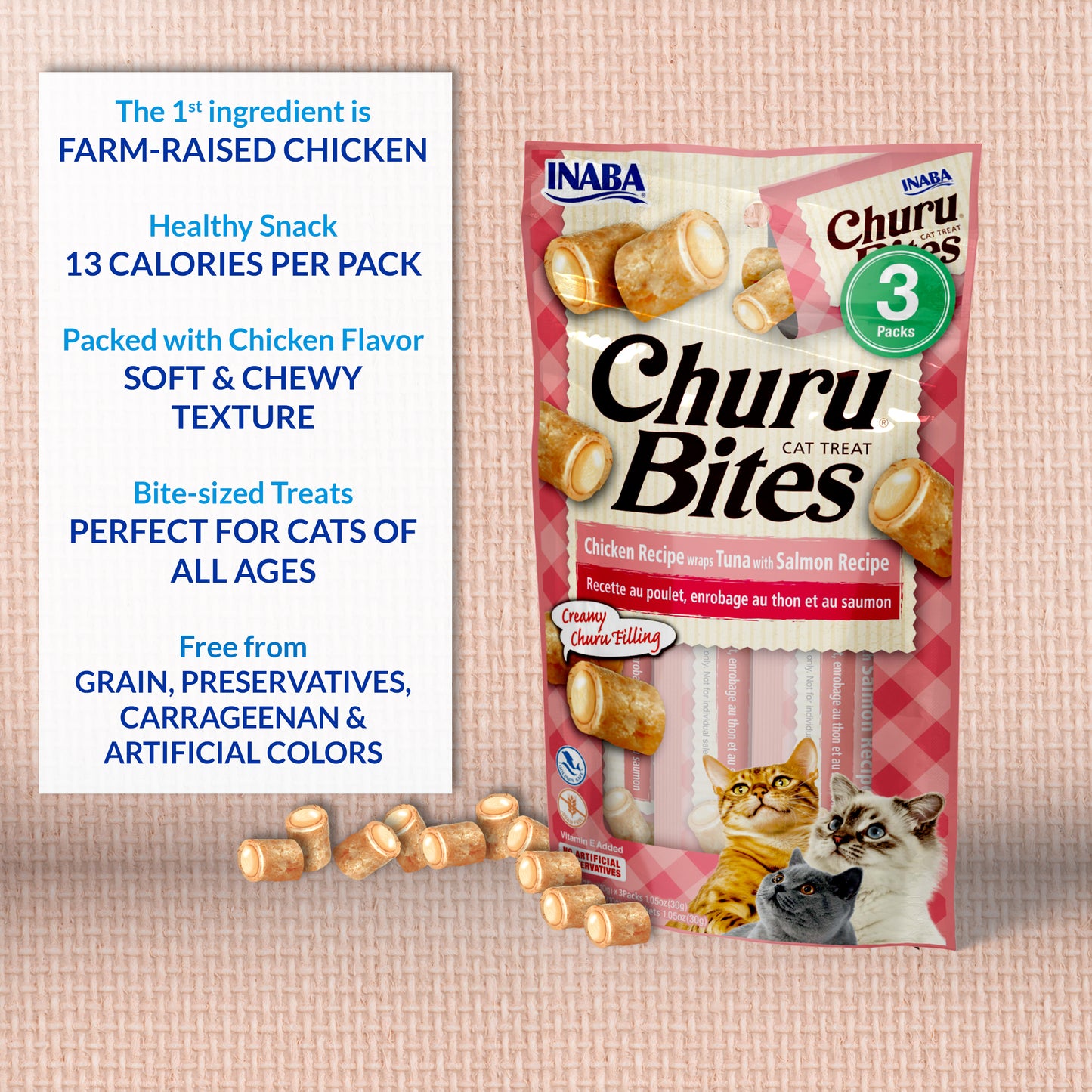 Churu Bites Cat Treat Chicken Wraps with Chicken