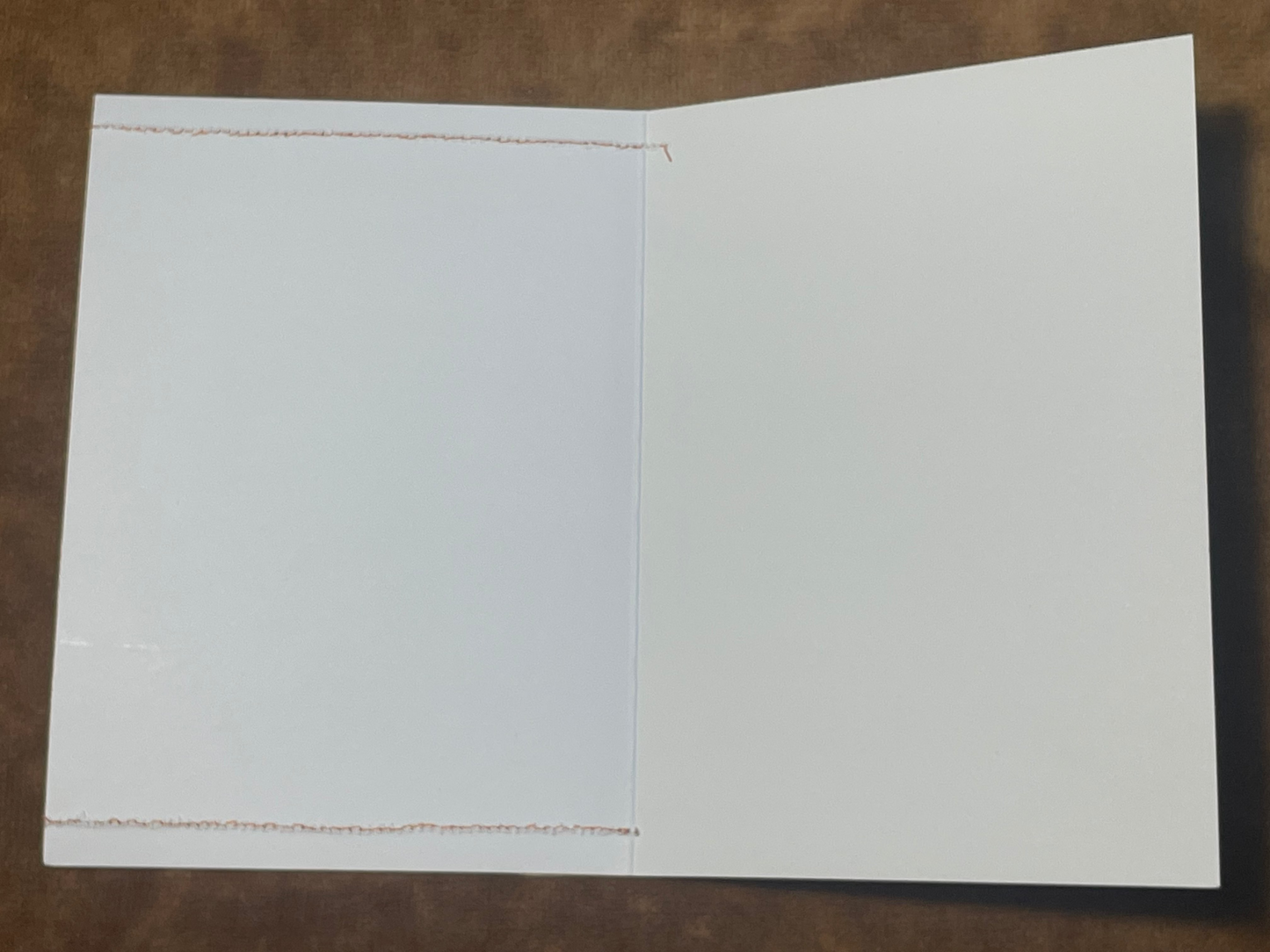 Insideof a white paper greetings card