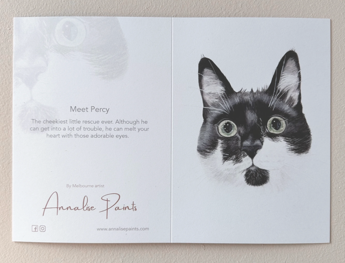 Card : Percy the Tuxedo Cat