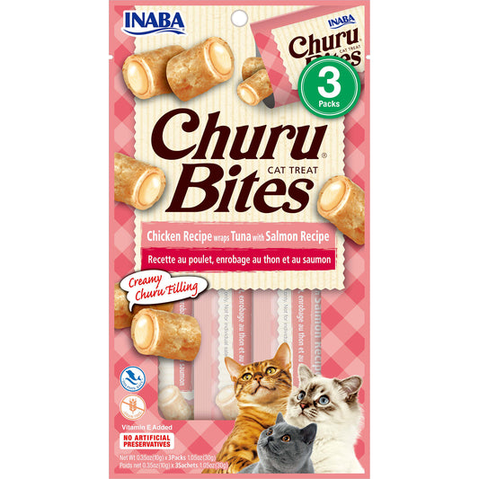 Churu Bites Cat Treat Chicken Wraps with Tuna and Salmon