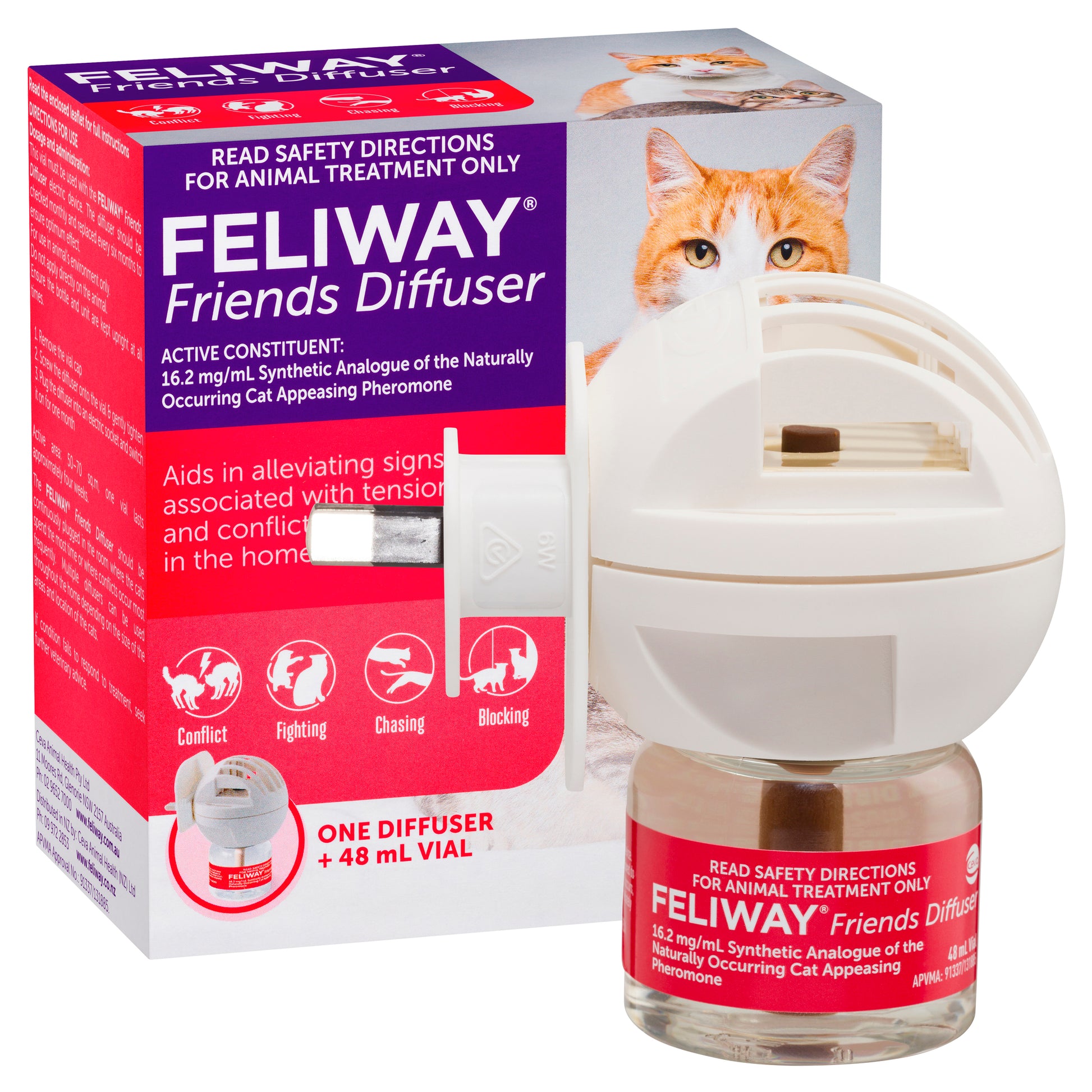 Feliway Friends Diffuser packaging with product on a white background