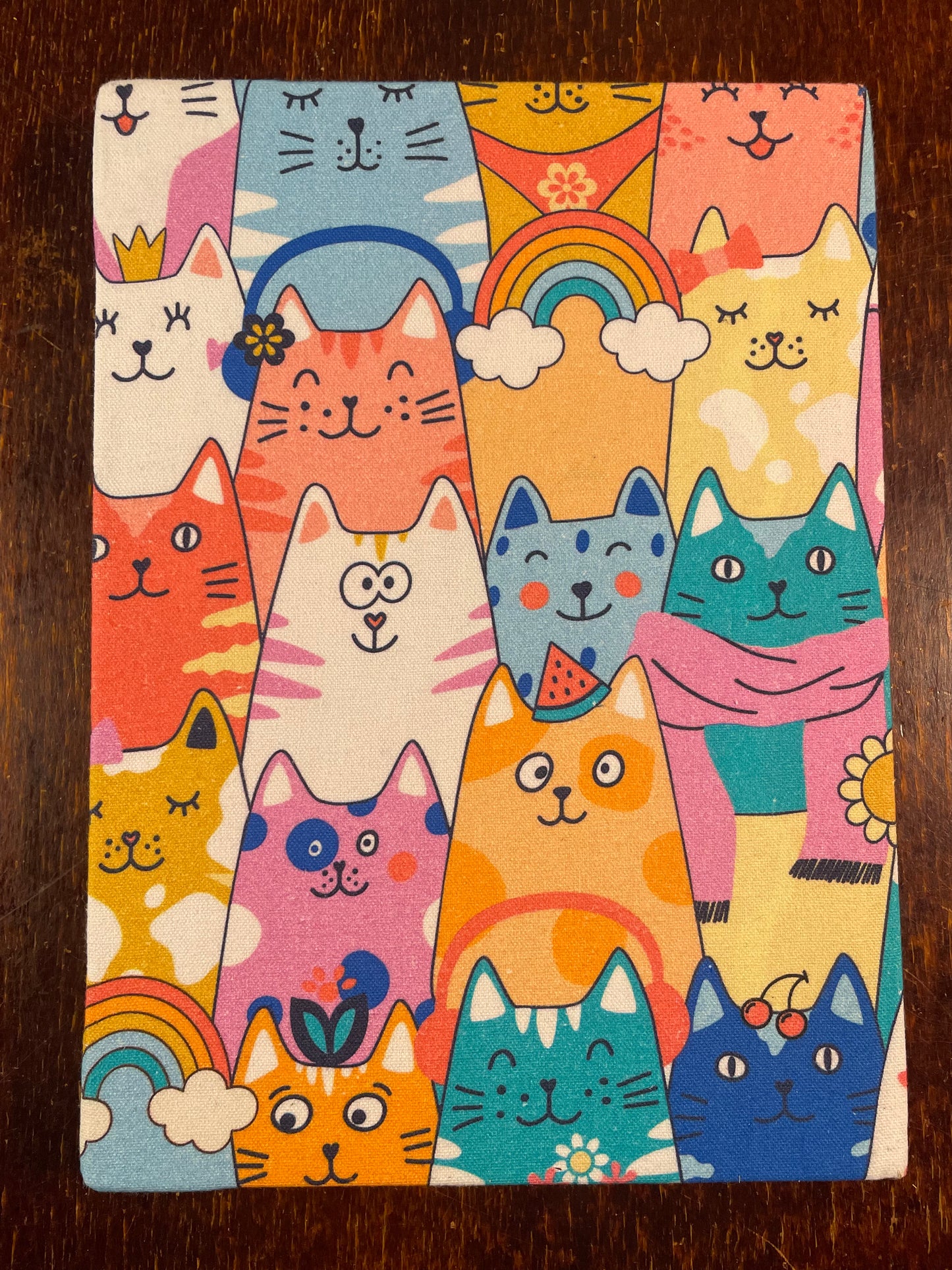 Sketchbook Large : Colourful Cat Crowd
