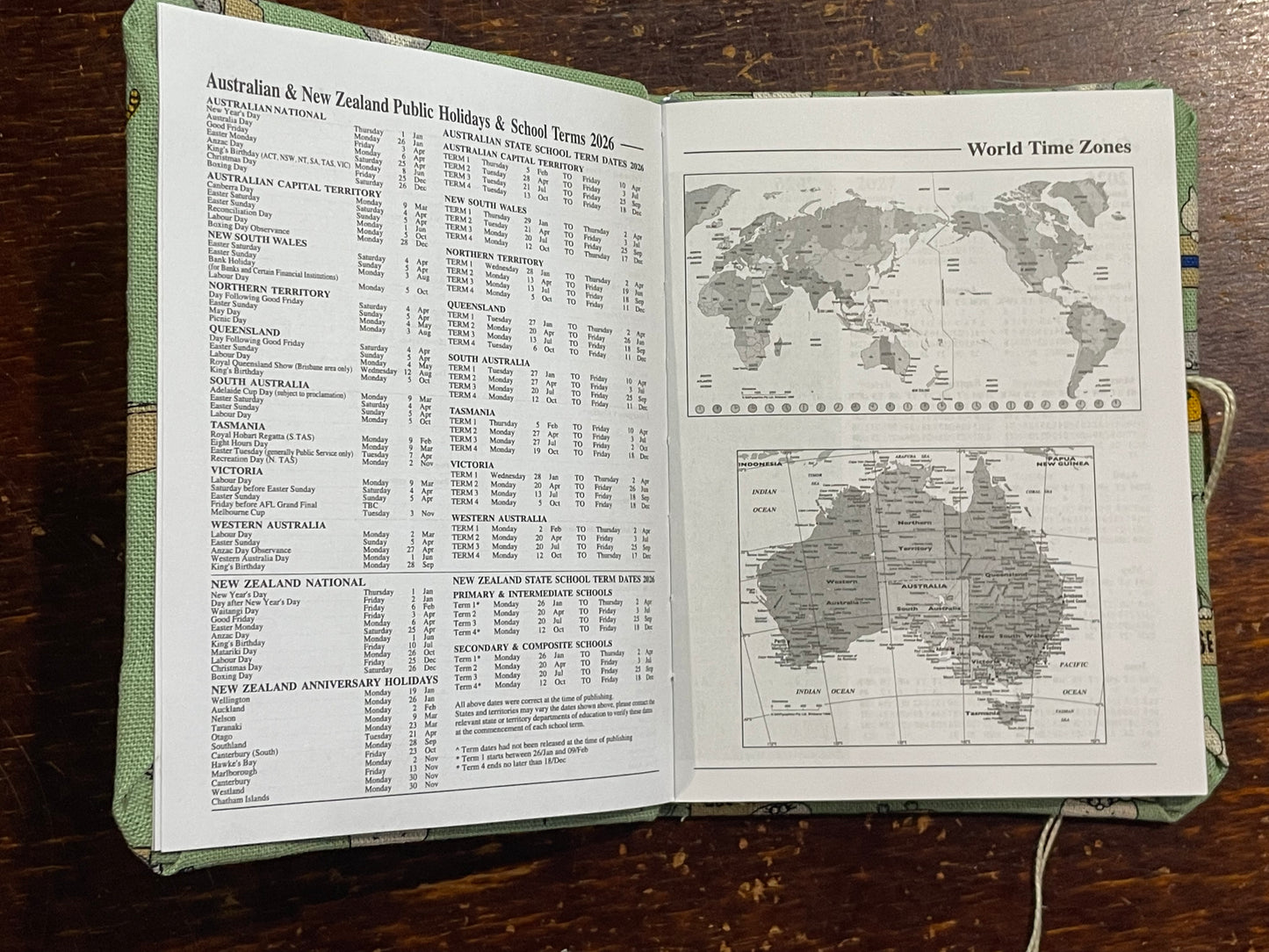2026 Diary Pocket : Cats in Boxes on Mint